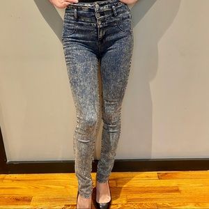 Women Jeans Hi Waist Skinny Grey 0 Refuge